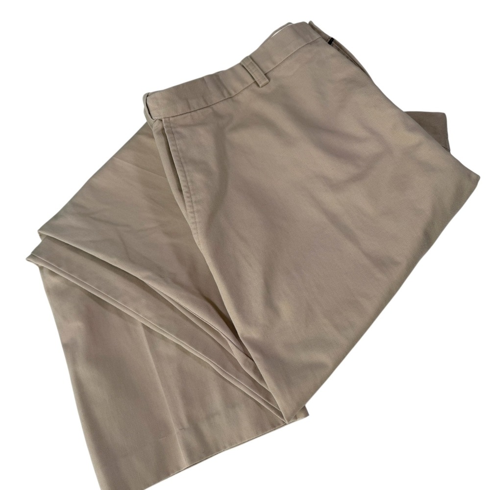 Haggar 38x30 Khaki Chino Pants Straight Leg Flat Front Business Casual Preppy
